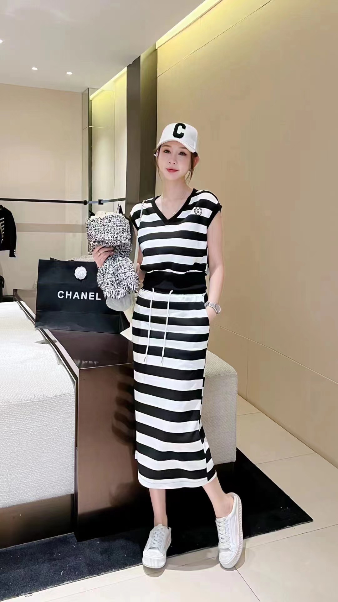 SET ĐẦM THUN SỌC CAO CẤP D105